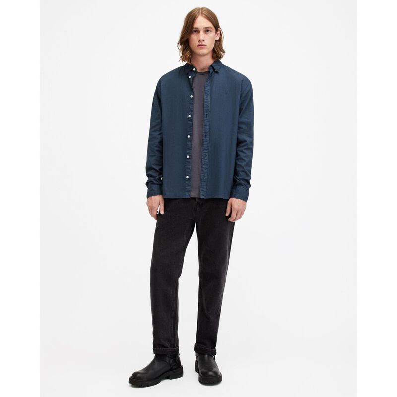 AllSaints Hawthorne Ramskull Stretch Fit Shirt image number 7